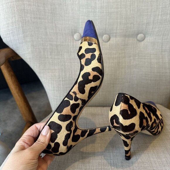Dune London Bellini Heels Womens 39 Cheetah Leopard Print Sexy Blue Colorblock‎ - Picture 7 of 9